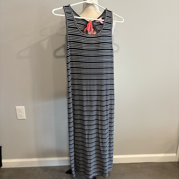 Lilly Pulitzer Dresses & Skirts - Lilly Pulitzer Navy and White Striped Cotton Maxi Dress Large
